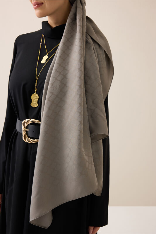 Window Lattice Anthracite Ramy Jacquard Shawl - 5