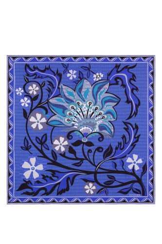 Wing of Love Silk Scarf Blue - 2