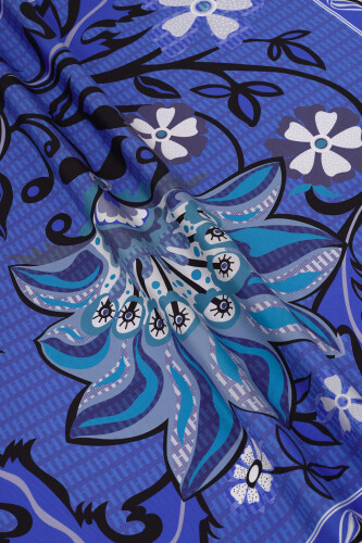 Wing of Love Silk Scarf Blue - 5