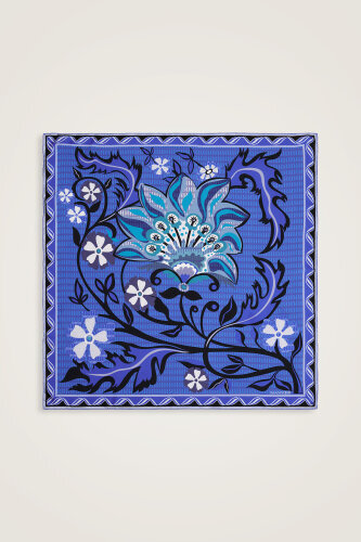 Wing of Love Silk Scarf Blue - 2