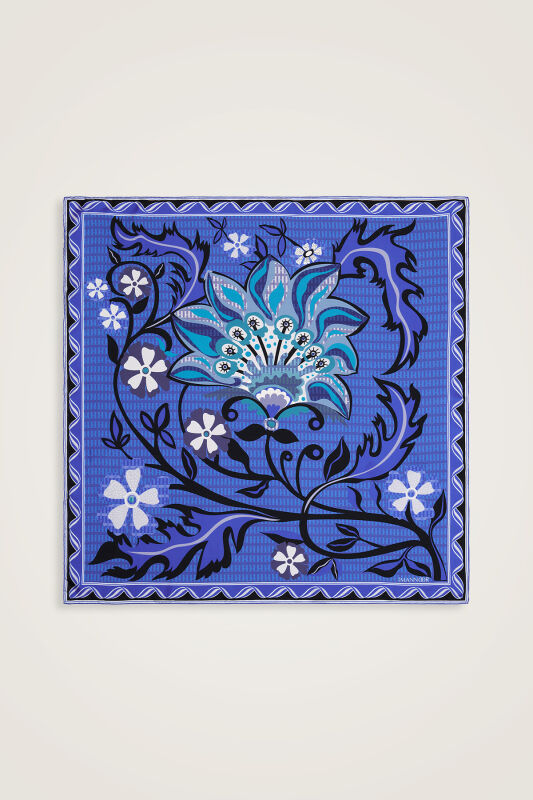 Wing of Love Silk Scarf Blue - 2