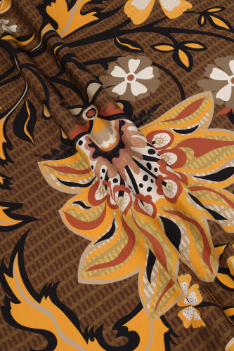 Wing of Love Silk Scarf Brown - 5