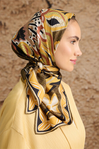 Wing of Love Silk Scarf Brown - 4