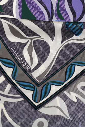 Wing of Love Silk Scarf Grey - 4