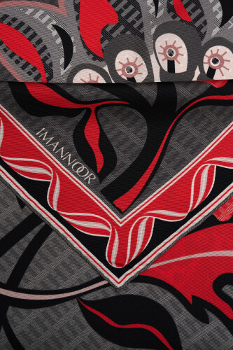 Wing of Love Silk Scarf Red - 4