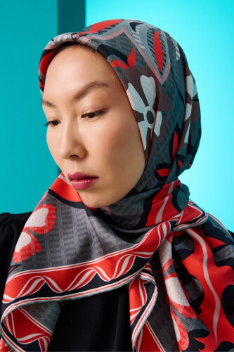 Wing of Love Silk Scarf Red - 1