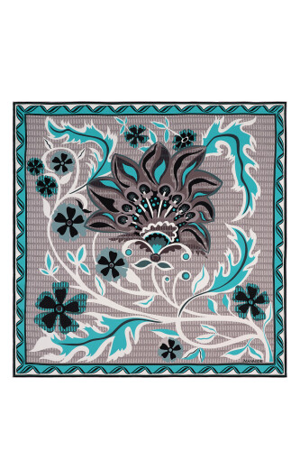 Wing of Love Silk Scarf Turquoise - 1