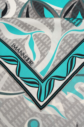 Wing of Love Silk Scarf Turquoise - 2