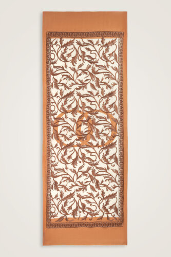 Winged Ivy Camel Hair Embroidered Wool Shawl 