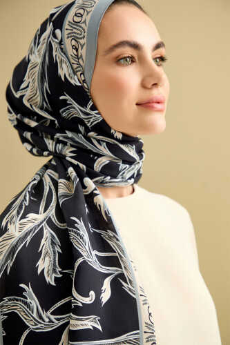 Winged Ivy Flosh Viscose Shawl Black - 3