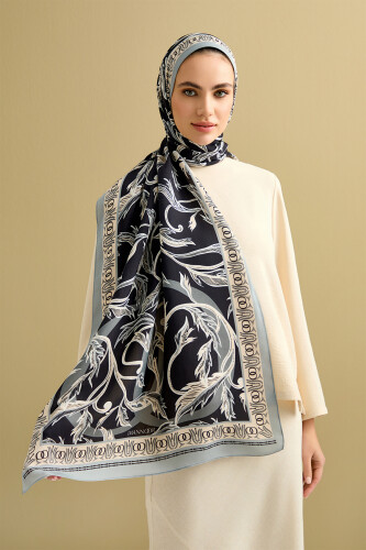 Winged Ivy Flosh Viscose Shawl Black 