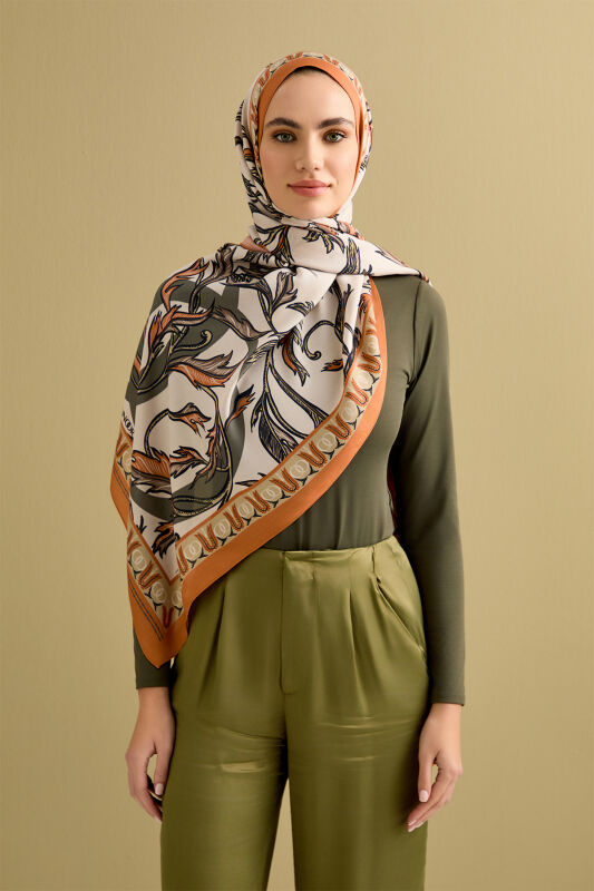 Winged Ivy Flosh Viscose Shawl Cream - 5