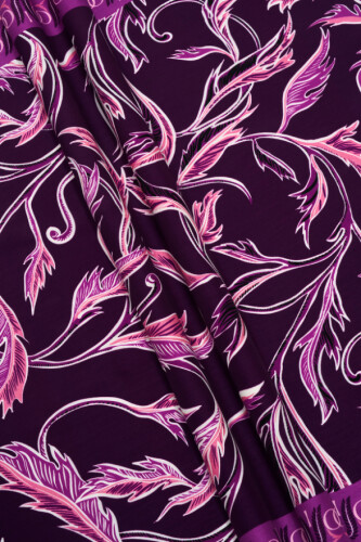 Winged Ivy Flosh Viscose Shawl Purple - 6