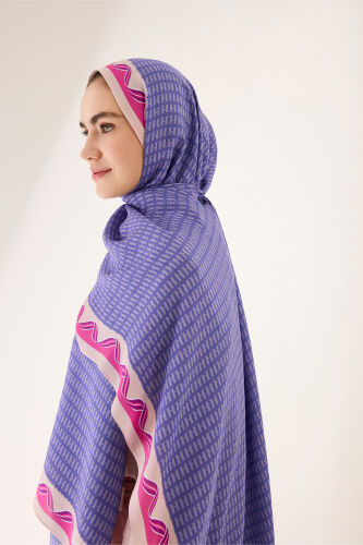 Wings of Love Lilac Viscose Flush Shawl - 3