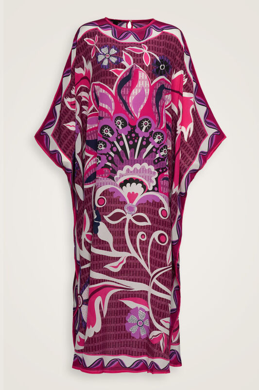 Wings of Love Pink Silk Kaftan - 1