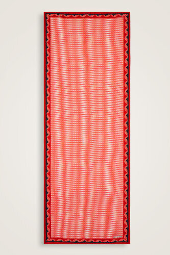 Wings of Love Red Viscose Flush Shawl - 2