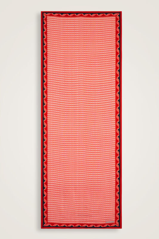 Wings of Love Red Viscose Flush Shawl - 2