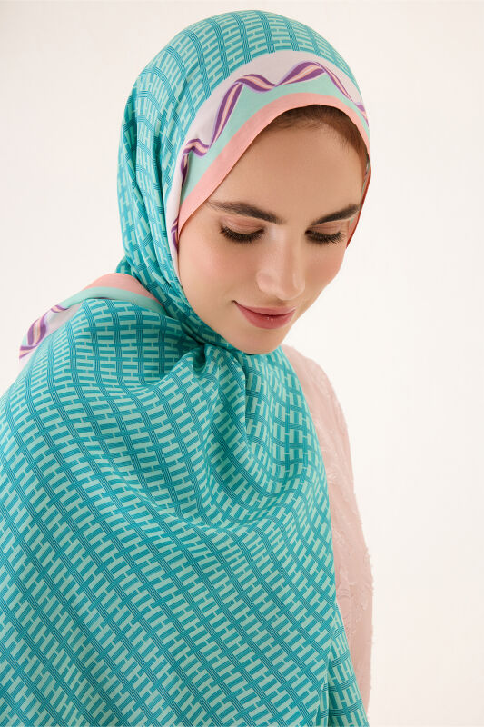 Wings of Love Turquoise Viscose Flush Shawl - 3