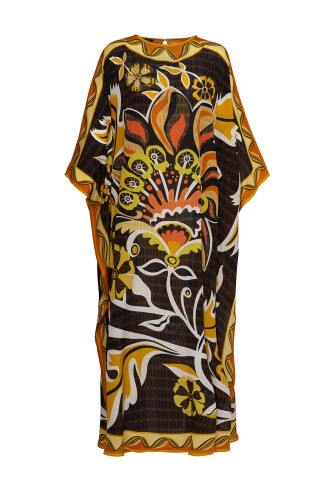 Wings of Love Yellow Silk Kaftan 