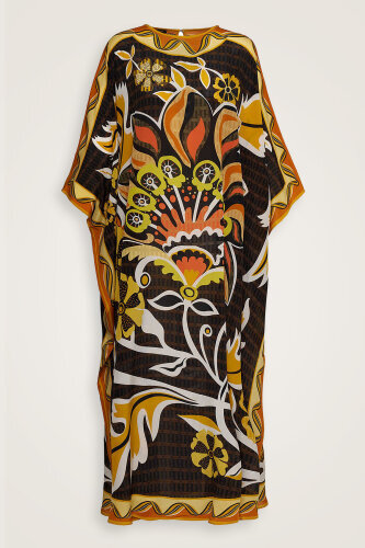 Wings of Love Yellow Silk Kaftan - Imannoor (1)