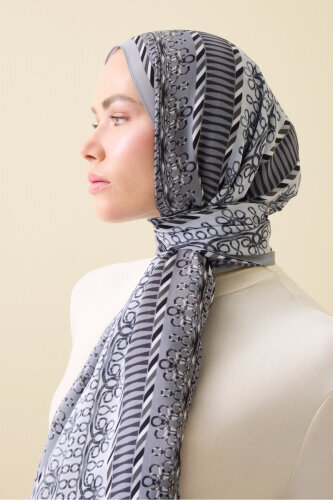 Wire Dark Gray Floss Viscose Shawl 