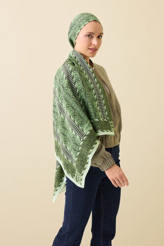 Wire Green Floss Viscose Shawl - 5