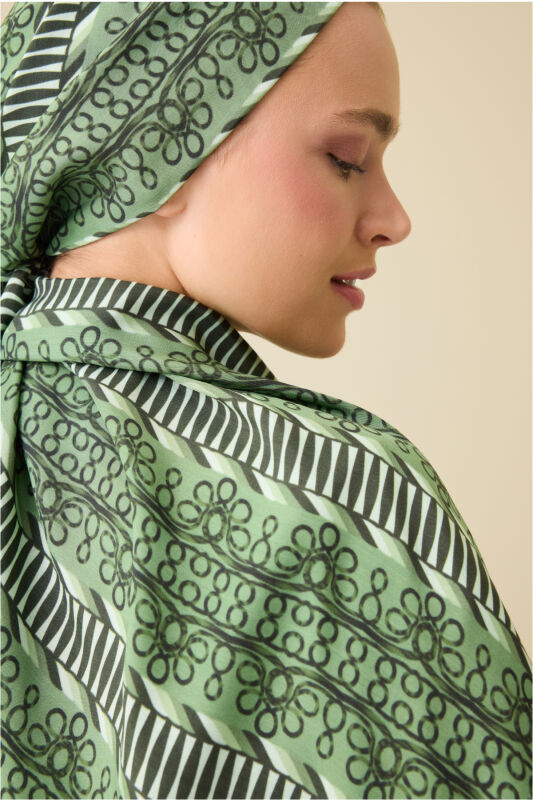 Wire Green Floss Viscose Shawl - 1