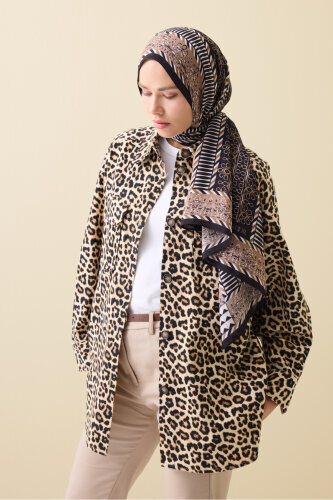 Wire Khaki Floss Viscose Shawl - 5