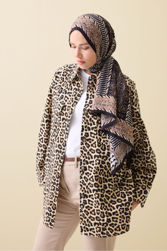 Wire Khaki Floss Viscose Shawl - 5