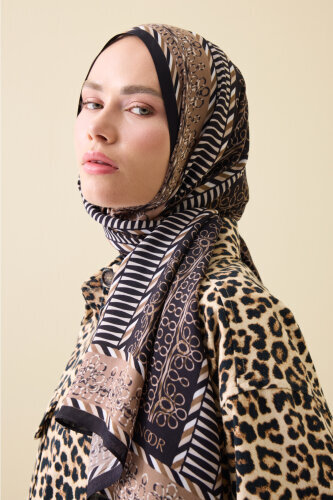 Wire Khaki Floss Viscose Shawl - 3