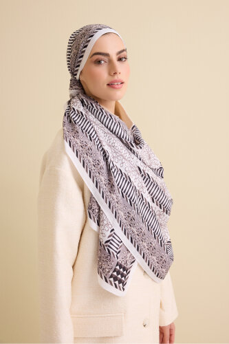 Wire Light Gray Floss Viscose Shawl - 2
