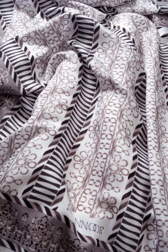 Wire Light Gray Floss Viscose Shawl - 4