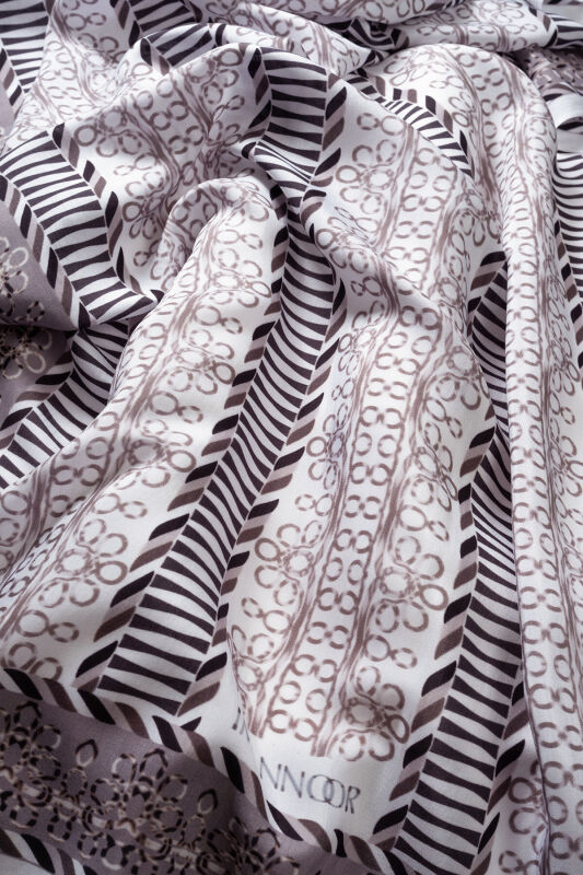 Wire Light Gray Floss Viscose Shawl - 4