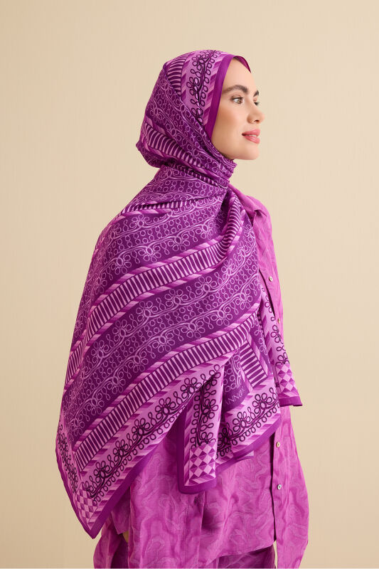 Wire Purple Floss Viscose Shawl - 1