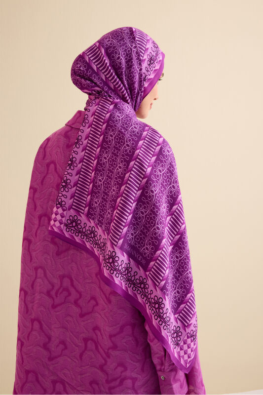 Wire Purple Floss Viscose Shawl - 3