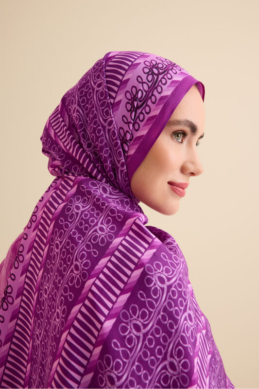 Wire Purple Floss Viscose Shawl - 5