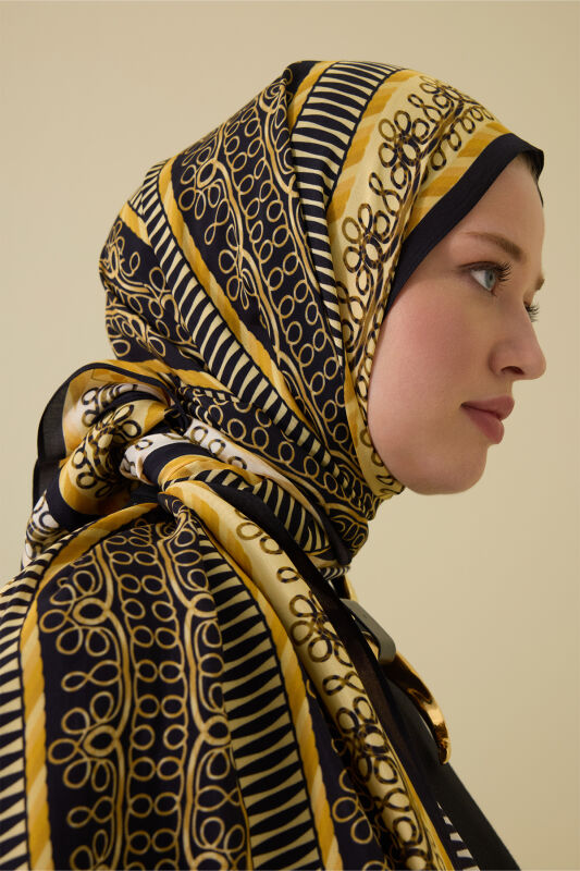 Wire Yellow Floss Viscose Shawl - 5