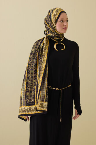 Wire Yellow Floss Viscose Shawl - 3