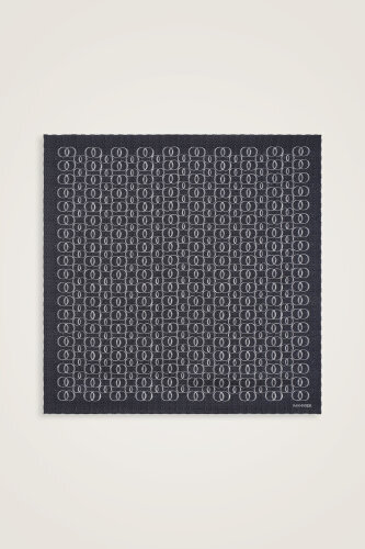 Woven Noor Anthracite Twill Silk Scarf 
