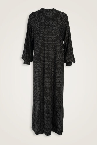 Woven Noor Black Sleeveless Rib Combed Cotton Dress 