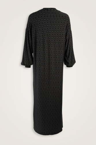 Woven Noor Black Sleeveless Rib Combed Cotton Dress - 2