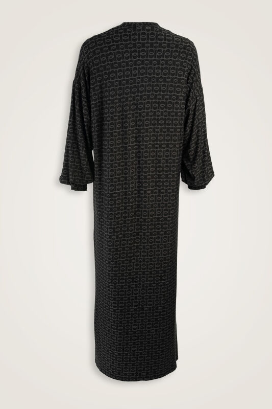 Woven Noor Black Sleeveless Rib Combed Cotton Dress - 2