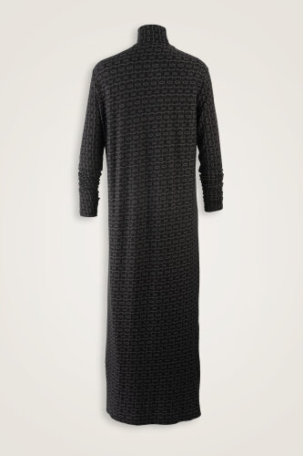 Woven Noor Black Turtleneck Combed Cotton Dress - 2