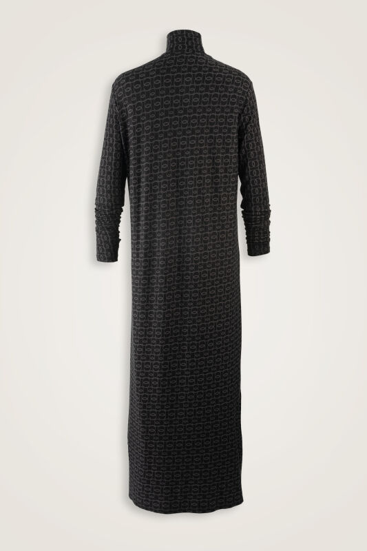 Woven Noor Black Turtleneck Combed Cotton Dress - 2