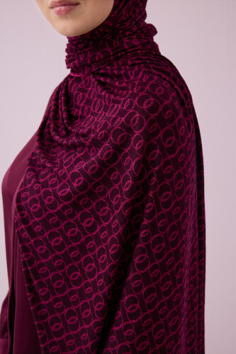 Woven Noor Burgundy Supreme Shawl - 3