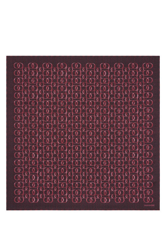 Woven Noor Burgundy Twill Silk Scarf - 2