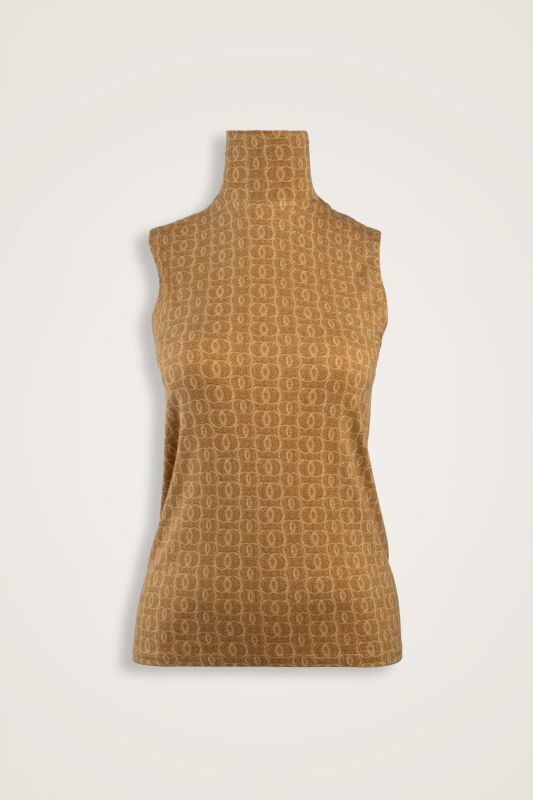 Woven Noor Camel Supreme Sleeveless Blouse - 1