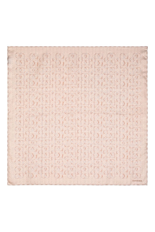 Woven Noor Cream Silk Twill Scarf - 1
