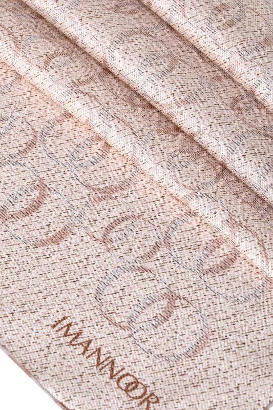 Woven Noor Cream Silk Twill Scarf - 2