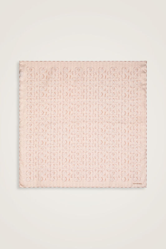 Woven Noor Cream Silk Twill Scarf - 1